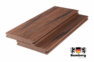 Террасная доска ДПК Bamberg Solid Fossiled, African Bubinga — Black Deck