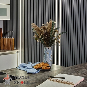 Реечные панели ДПК Turtle Shell Middle Lines, Faroese Smokewood, Co-Extrusion