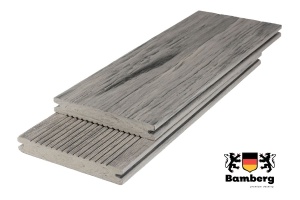 Террасная доска ДПК Bamberg Solid Fossiled, English Barnwood (Окаменелое дерево) — Black Deck